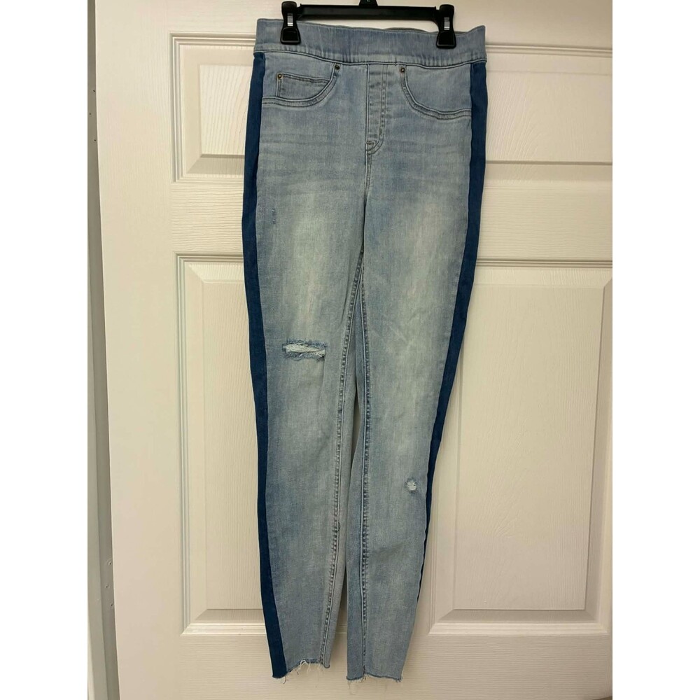 SPANX Jean-ish Pull On Denim Leggings Womens Small Petite‎ Blue Stretch Shaping